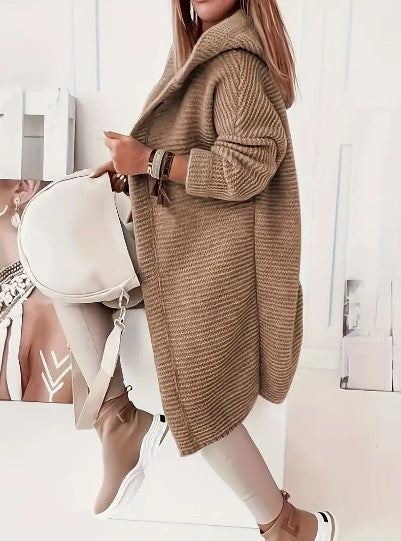 Women's Loose hooded cardigan met lange mouwen