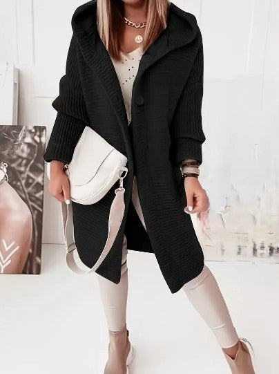 Women's Loose hooded cardigan met lange mouwen