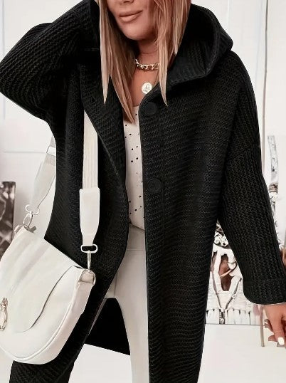 Women's Loose hooded cardigan met lange mouwen