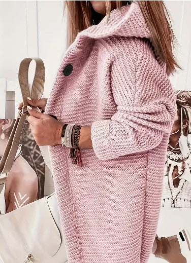Women's Loose hooded cardigan met lange mouwen