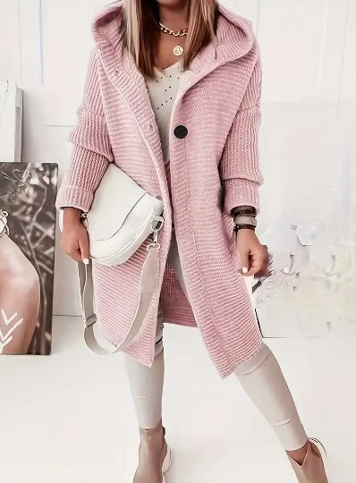 Women's Loose hooded cardigan met lange mouwen