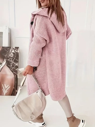 Women's Loose hooded cardigan met lange mouwen