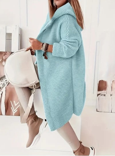 Women's Loose hooded cardigan met lange mouwen