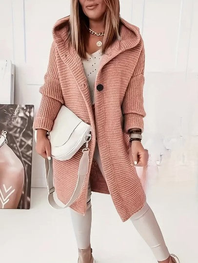 Women's Loose hooded cardigan met lange mouwen