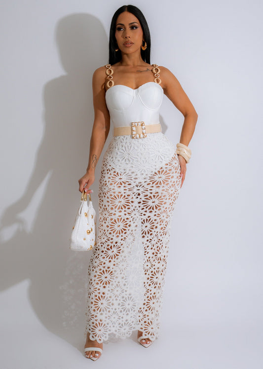 So Summer Crochet Maxi Dress White